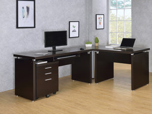 COASTER OFFICE-ACCESSORY SKYLAR COMPUTER DESK WITH KEYBOARD DRAWER CAPPUCCINO
