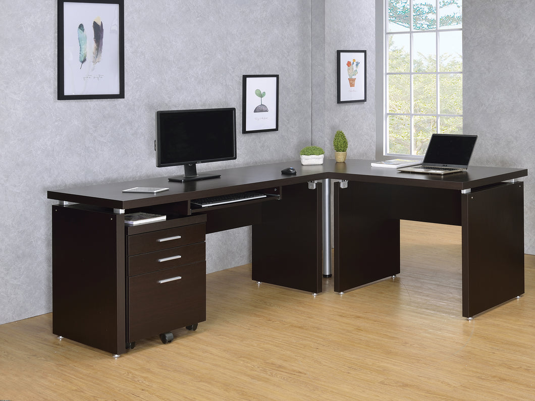 COASTER OFFICE-ACCESSORY SKYLAR COMPUTER DESK WITH KEYBOARD DRAWER CAPPUCCINO