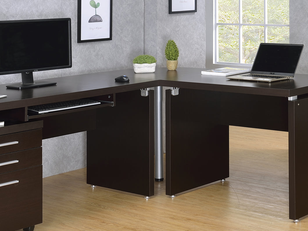 COASTER OFFICE-ACCESSORY SKYLAR SQUARE CORNER TABLE CAPPUCCINO