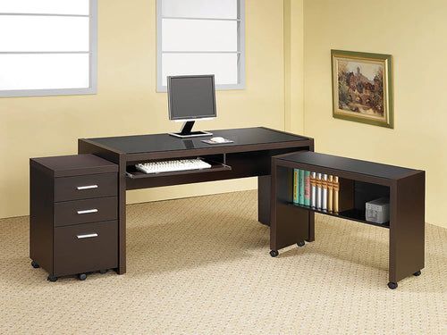 COASTER OFFICE-ACCESSORY SKYLAR MOBILE RETURN WITH CASTERS CAPPUCCINO