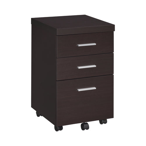 COASTER OFFICE-ACCESSORY SKYLAR 3-DRAWER MOBILE STORAGE CABINET CAPPUCCINO