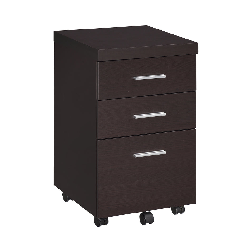 COASTER OFFICE-ACCESSORY SKYLAR 3-DRAWER MOBILE STORAGE CABINET CAPPUCCINO