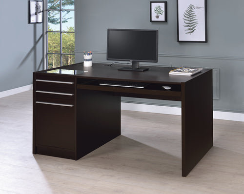 COASTER OFFICE-ACCESSORY HALSTON 3-DRAWER CONNECT-IT OFFICE DESK CAPPUCCINO