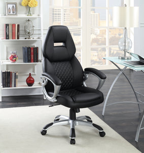 COASTER OFFICE-ACCESSORY ADJUSTABLE HEIGHT OFFICE CHAIR BLACK AND SILVER