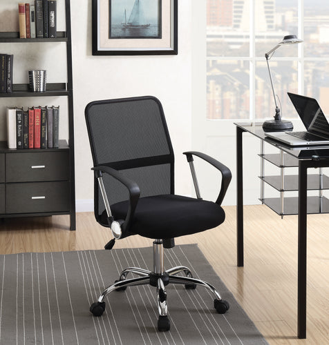 COASTER OFFICE-ACCESSORY OFFICE CHAIR WITH MESH BACKREST BLACK AND CHROME