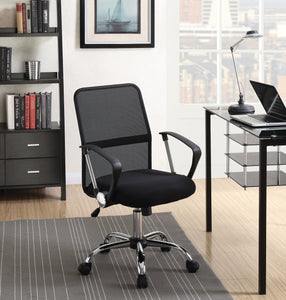 COASTER OFFICE-ACCESSORY OFFICE CHAIR WITH MESH BACKREST BLACK AND CHROME