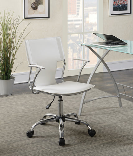 COASTER OFFICE-ACCESSORY ADJUSTABLE HEIGHT OFFICE CHAIR WHITE AND CHROME