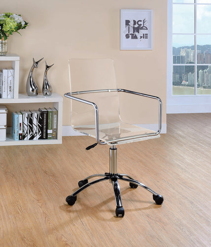 COASTER OFFICE-ACCESSORY AMATURO OFFICE CHAIR WITH CASTERS CLEAR AND CHROME