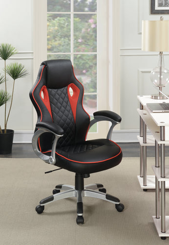 COASTER OFFICE-ACCESSORY UPHOLSTERED OFFICE CHAIR BLACK AND RED