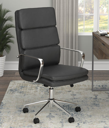 COASTER OFFICE-ACCESSORY HIGH BACK UPHOLSTERED OFFICE CHAIR BLACK