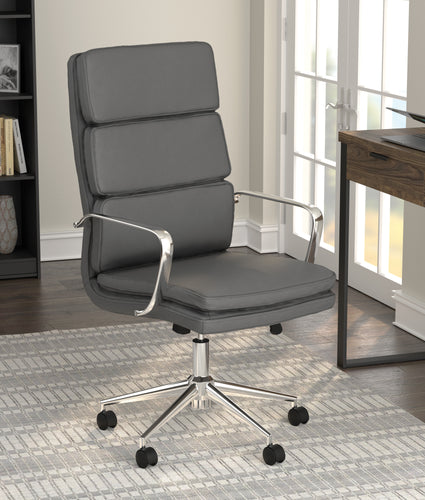 COASTER OFFICE-ACCESSORY HIGH BACK UPHOLSTERED OFFICE CHAIR GREY