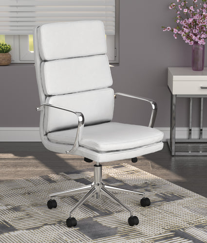 COASTER OFFICE-ACCESSORY HIGH BACK UPHOLSTERED OFFICE CHAIR WHITE