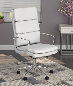 COASTER OFFICE-ACCESSORY HIGH BACK UPHOLSTERED OFFICE CHAIR WHITE
