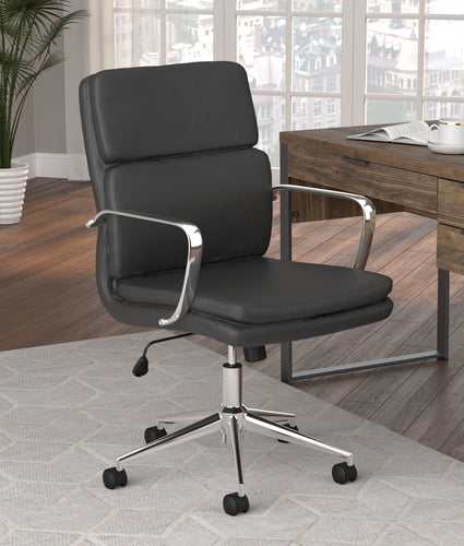 COASTER OFFICE-ACCESSORY STANDARD BACK UPHOLSTERED OFFICE CHAIR BLACK