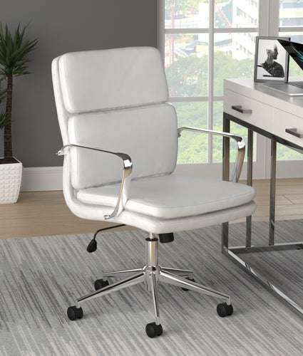 COASTER OFFICE-ACCESSORY STANDARD BACK UPHOLSTERED OFFICE CHAIR WHITE
