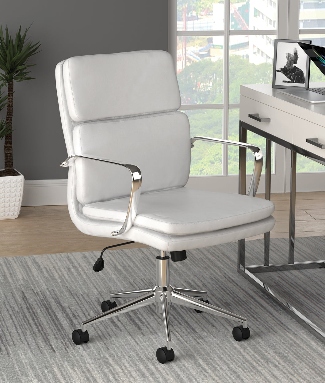 COASTER OFFICE-ACCESSORY STANDARD BACK UPHOLSTERED OFFICE CHAIR WHITE