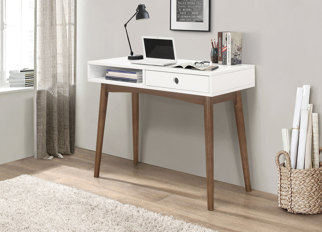 COASTER OFFICE-ACCESSORY BRADENTON 1-DRAWER WRITING DESK WHITE AND WALNUT