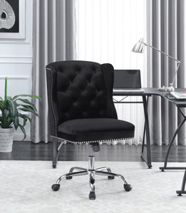COASTER OFFICE-ACCESSORY UPHOLSTERED TUFTED OFFICE CHAIR BLACK AND CHROME