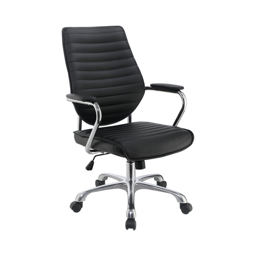 COASTER OFFICE-ACCESSORY HIGH BACK OFFICE CHAIR BLACK AND CHROME