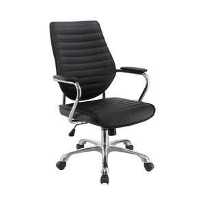 COASTER OFFICE-ACCESSORY HIGH BACK OFFICE CHAIR BLACK AND CHROME
