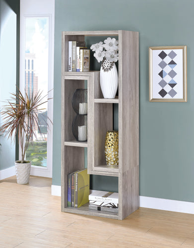 COASTER OFFICE-ACCESSORY CONVERTABLE BOOKCASE AND TV CONSOLE GREY DRIFTWOOD