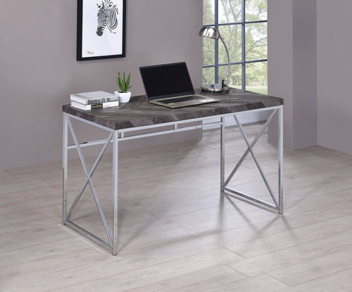 COASTER OFFICE-ACCESSORY GRIMMA WRITING DESK RUSTIC GREY HERRINGBONE