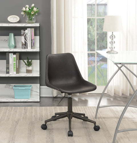 COASTER OFFICE-ACCESSORY ADJUSTABLE HEIGHT OFFICE CHAIR WITH CASTERS BROWN AND RUSTIC TAUPE