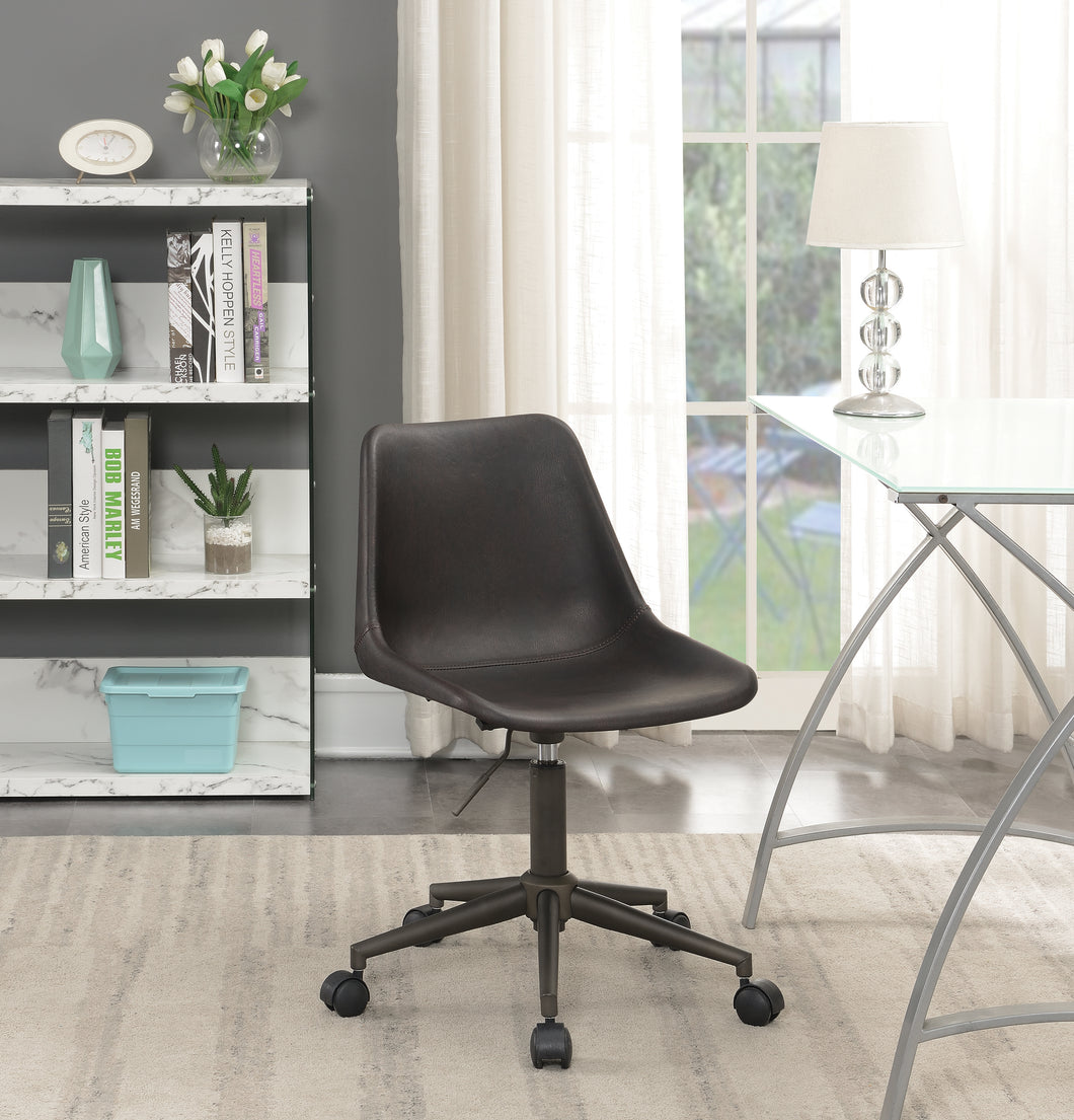 COASTER OFFICE-ACCESSORY ADJUSTABLE HEIGHT OFFICE CHAIR WITH CASTERS BROWN AND RUSTIC TAUPE