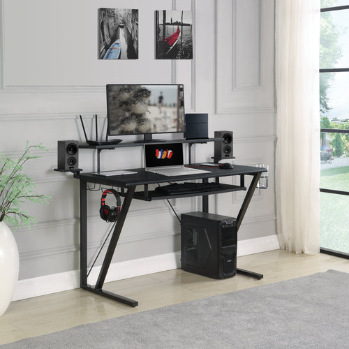 COASTER OFFICE-ACCESSORY TECH SPEC GAMING DESK WITH CUP HOLDER GUNMETAL