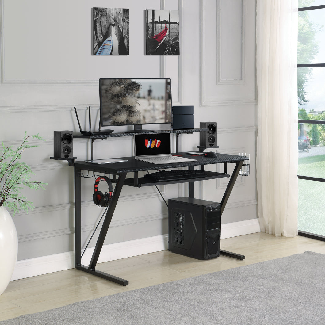 COASTER OFFICE-ACCESSORY TECH SPEC GAMING DESK WITH CUP HOLDER GUNMETAL