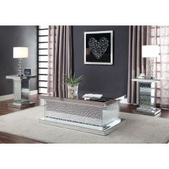 ACME NYSA MIRRORED & FAUX CRYSTALS COFFEE TABLE