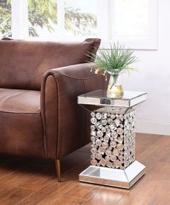 ACME KACHINA MIRRORED & FAUX GEMS END TABLE