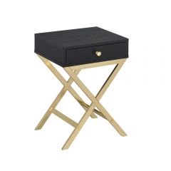 ACME COLEEN BLACK & BRASS ACCENT TABLE