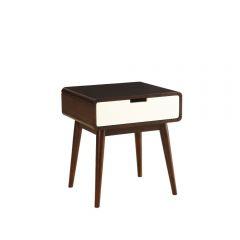 ACME CHRISTA WHITE & ESPRESSO FINISH END TABLE W/USB