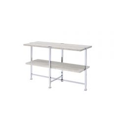 ACME BRECON WHITE OAK & CHROME FINISH SOFA TABLE
