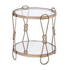 ACME ZEKERA MIRRORED & CHAMPAGNE FINISH END TABLE