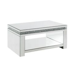 ACME NORALIE MIRRORED & FAUX DIAMONDS COFFEE TABLE