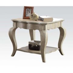 ACME CHELMSFORD ANTIQUE TAUPE FINISH END TABLE