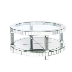 ACME NORALIE MIRRORED & FAUX DIAMONDS COFFEE TABLE