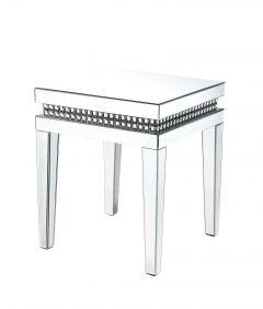 ACME LOTUS MIRRORED & FAUX ICE CUBE CRYSTALS END TABLE