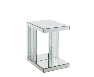 ACME NYSA MIRRORED & FAUX CRYSTALS INLAY ACCENT TABLE