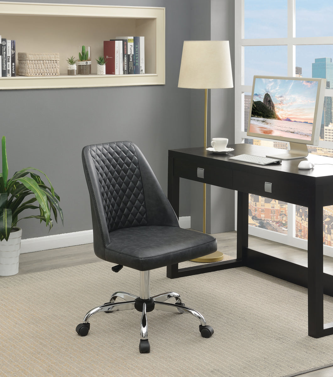 COASTER OFFICE-ACCESSORY UPHOLSTERED TUFTED BACK OFFICE CHAIR GREY AND CHROME