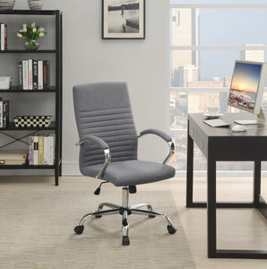 COASTER OFFICE-ACCESSORY UPHOLSTERED OFFICE CHAIR WITH CASTERS GREY AND CHROME