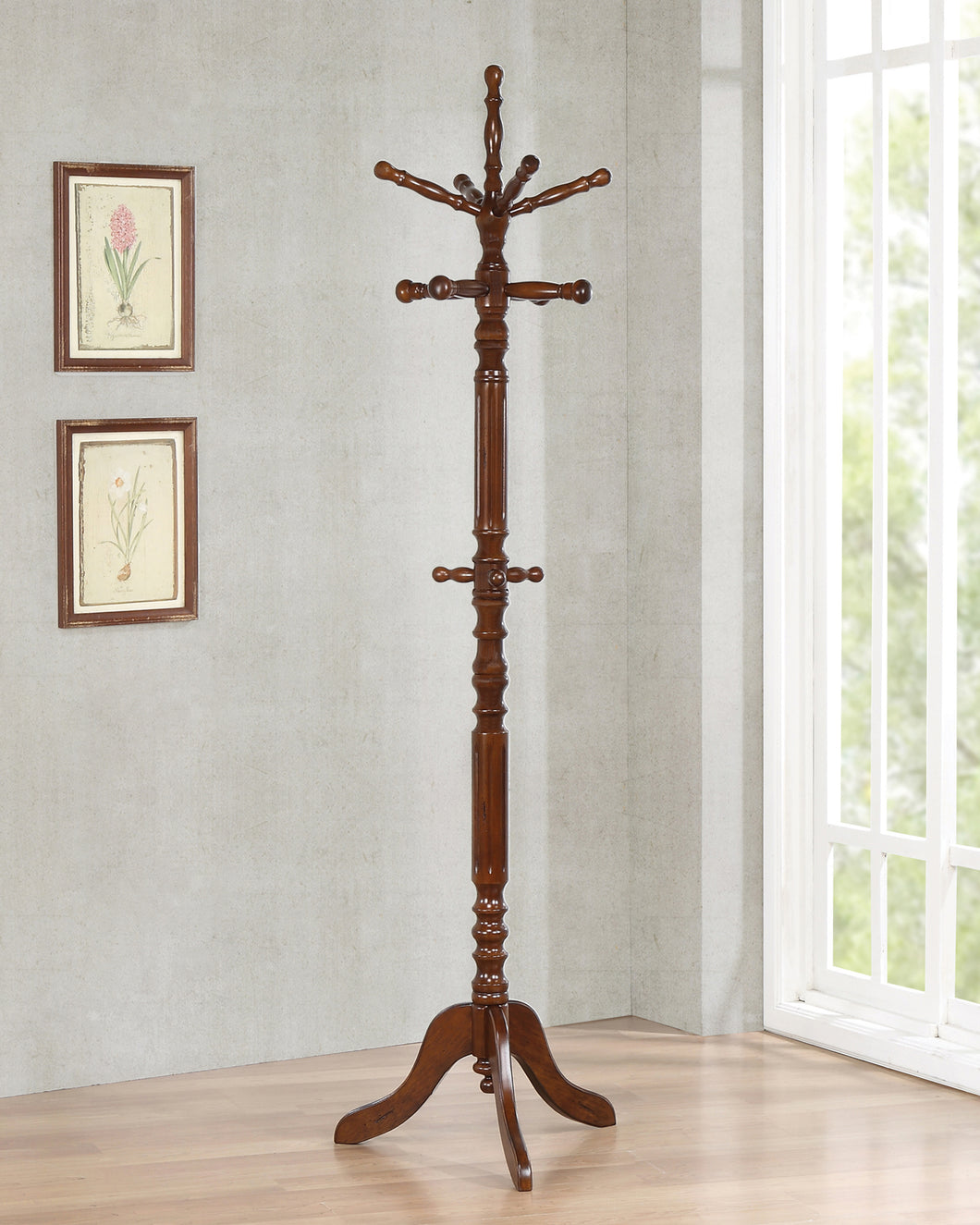COASTER OFFICE-ACCESSORY COAT RACK WITH 11 HOOKS DARK HONEY