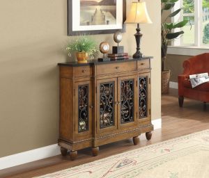 ACME VIDI OAK FINISH CONSOLE TABLE