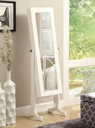COASTER OFFICE-ACCESSORY JEWELRY CHEVAL MIRROR WITH DRAWERS WHITE