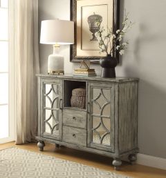 ACME VELIKA WEATHERED GRAY FINISH CONSOLE TABLE