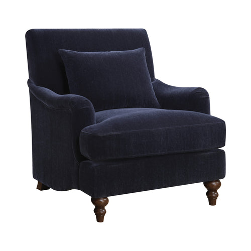 COASTER OFFICE-ACCESSORY UPHOLSTERED ACCENT CHAIR WITH TURNED LEGS MIDNIGHT BLUE