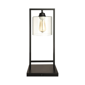 COASTER GLASS SHADE TABLE LAMP BLACK