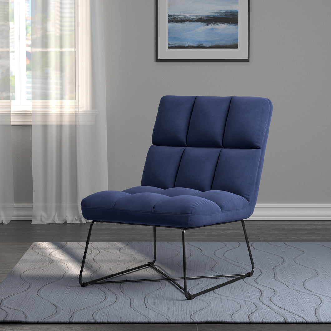 COASTER OFFICE-ACCESSORY ARMLESS UPHOLSTERED ACCENT CHAIR MIDNIGHT BLUE